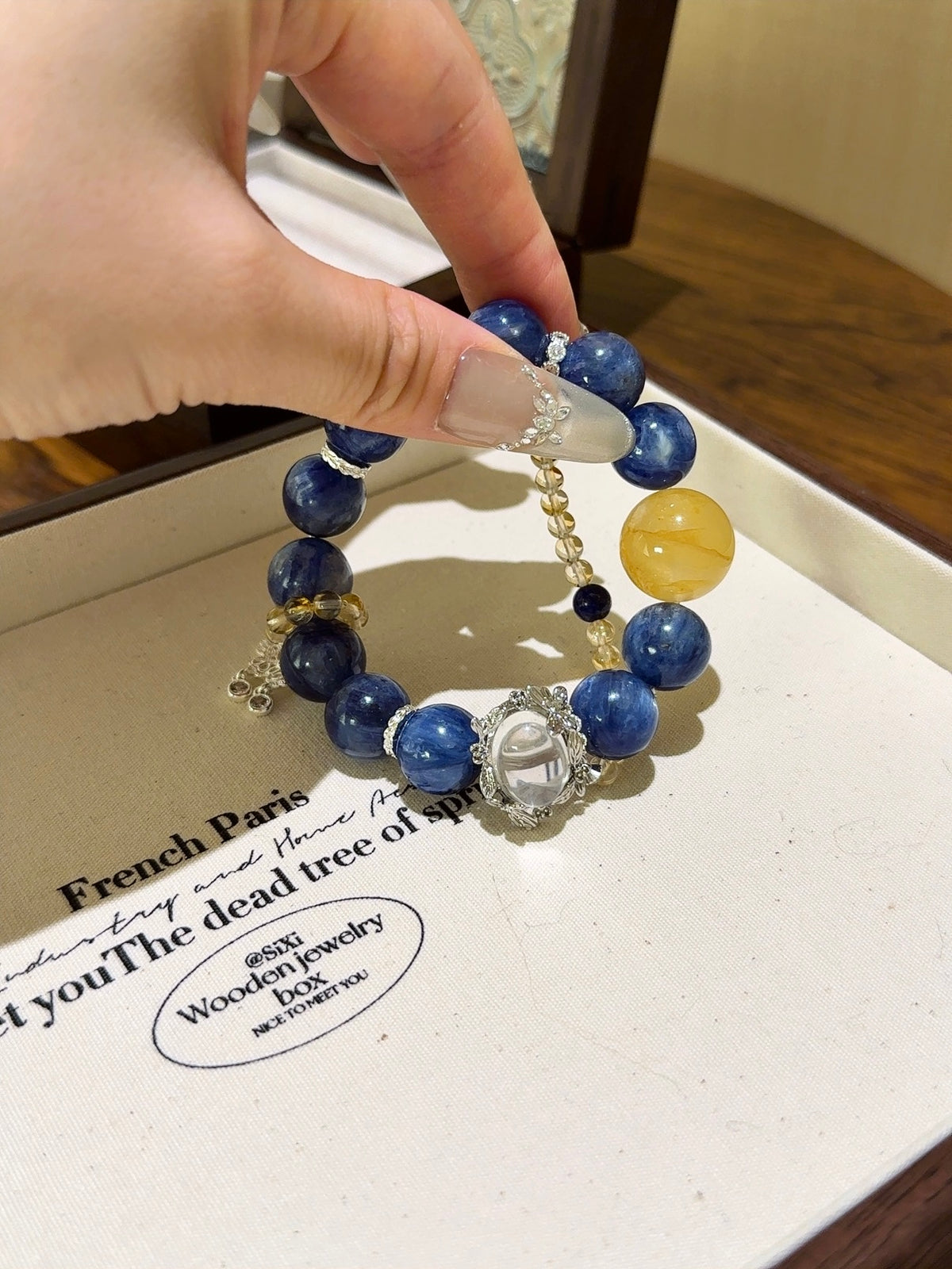 Success & Prosperity Crystal Bracelet – Blue Crystal, Yellow Jasper, Citrine, Lapis Lazuli & White Crystal