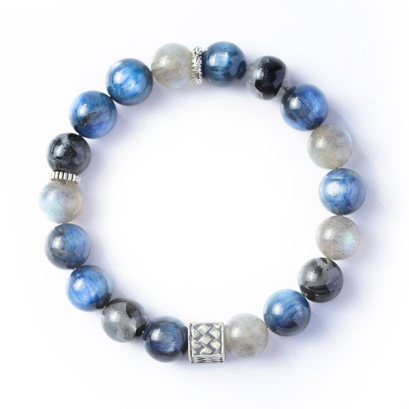 Starry Night Crystal Bracelet – Van Gogh-Inspired Blue Quartz & Moonstone Jewelry