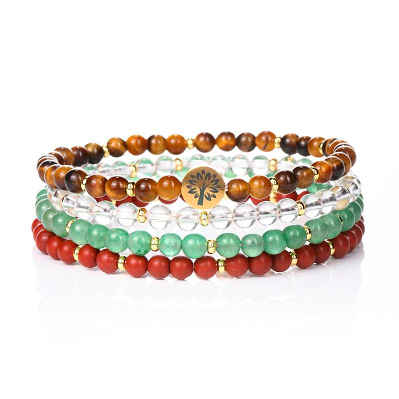 Success & Career Advancement Crystal Bracelet – Tiger Eye, White Crystal, Green Aventurine & Red Jasper
