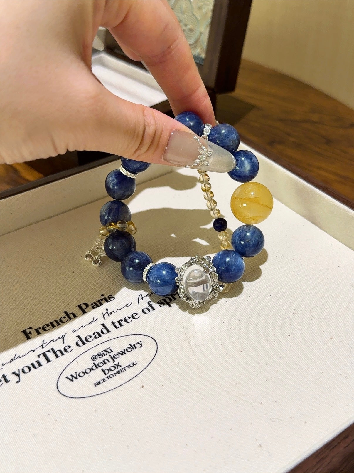 Success & Prosperity Crystal Bracelet – Blue Crystal, Yellow Jasper, Citrine, Lapis Lazuli & White Crystal