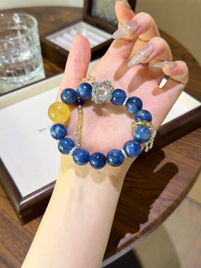 Success & Prosperity Crystal Bracelet – Blue Crystal, Yellow Jasper, Citrine, Lapis Lazuli & White Crystal