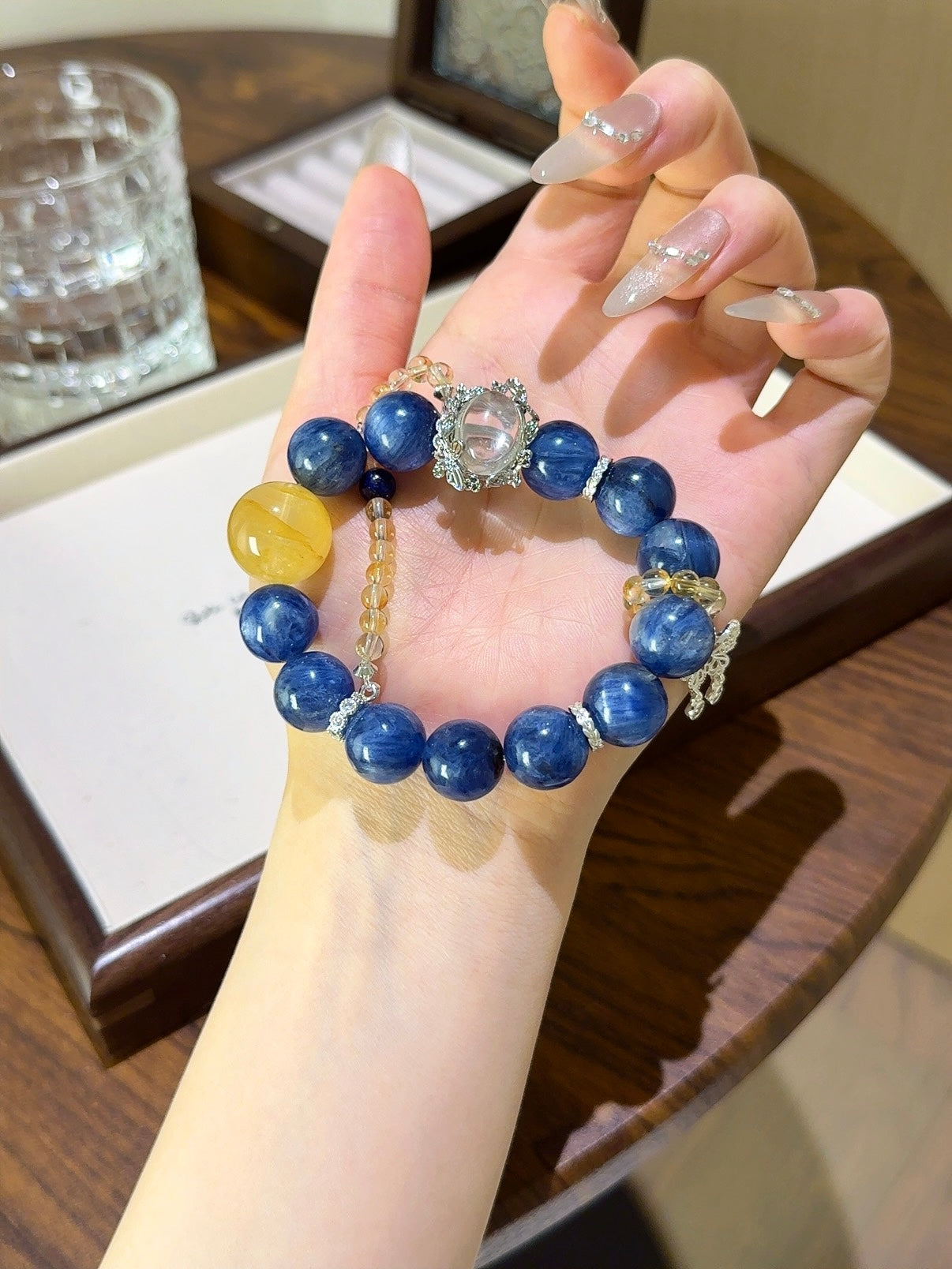 Success & Prosperity Crystal Bracelet – Blue Crystal, Yellow Jasper, Citrine, Lapis Lazuli & White Crystal
