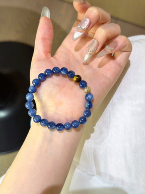 Wealth & Wisdom Crystal Bracelet – Yellow Tiger Eye & Blue Crystal
