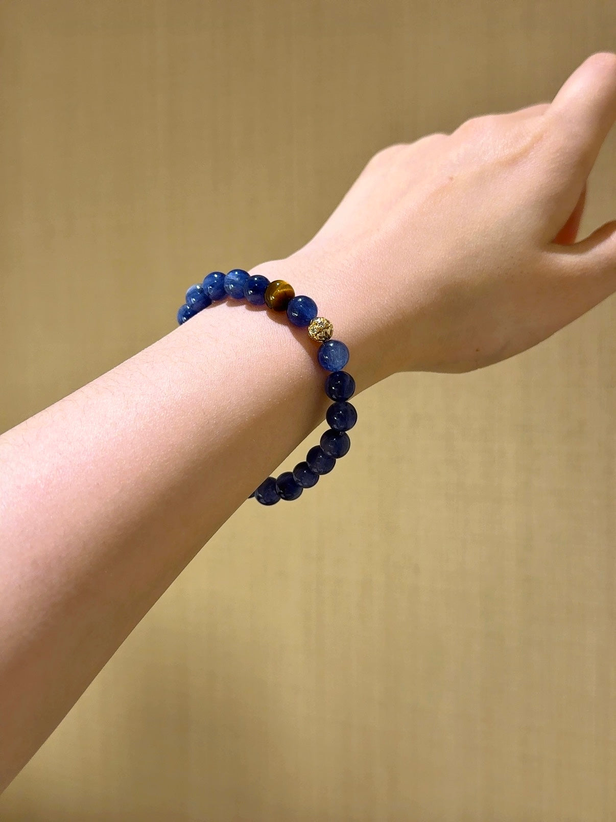 Wealth & Wisdom Crystal Bracelet – Yellow Tiger Eye & Blue Crystal