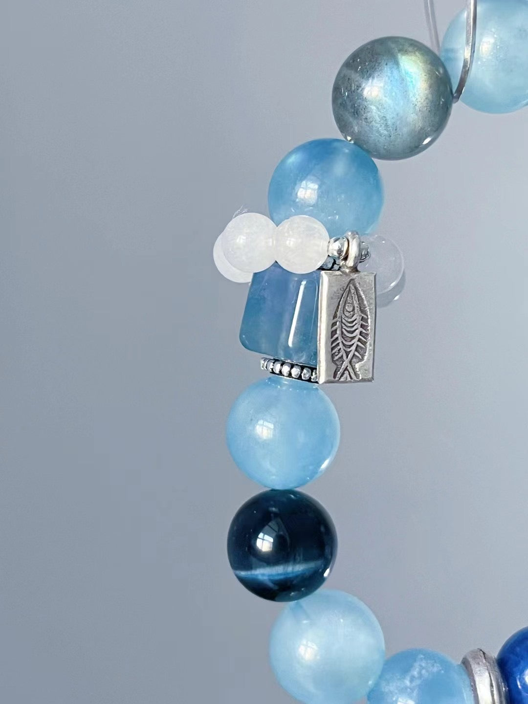 Gold & Water Element Crystal Bracelet – Red Rabbit Hair, Pink Rabbit Hair, Silver Hair Crystal, Smoky Quartz & White Crystal Energy Jewelry