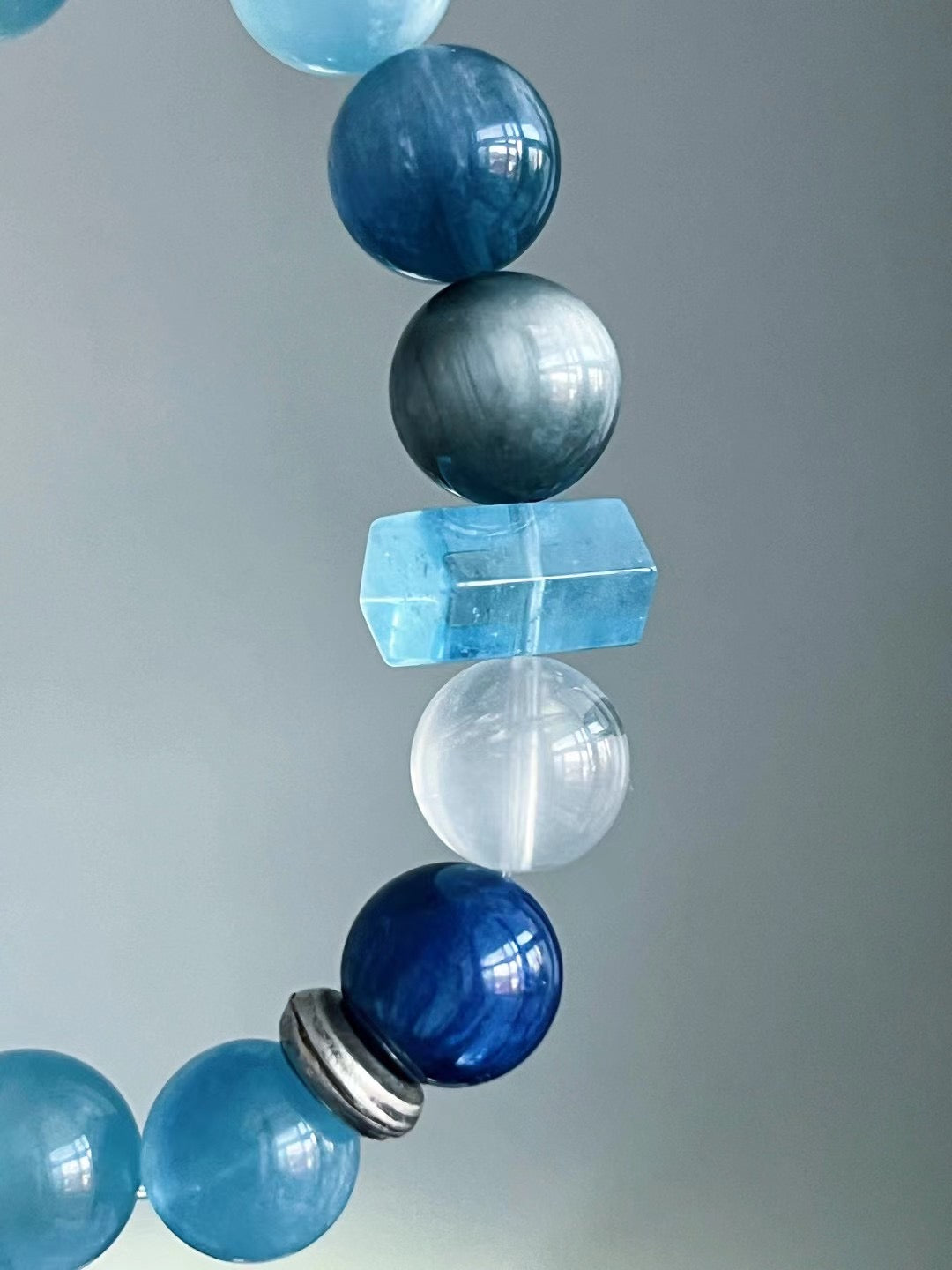 Gold & Water Element Crystal Bracelet – Red Rabbit Hair, Pink Rabbit Hair, Silver Hair Crystal, Smoky Quartz & White Crystal Energy Jewelry