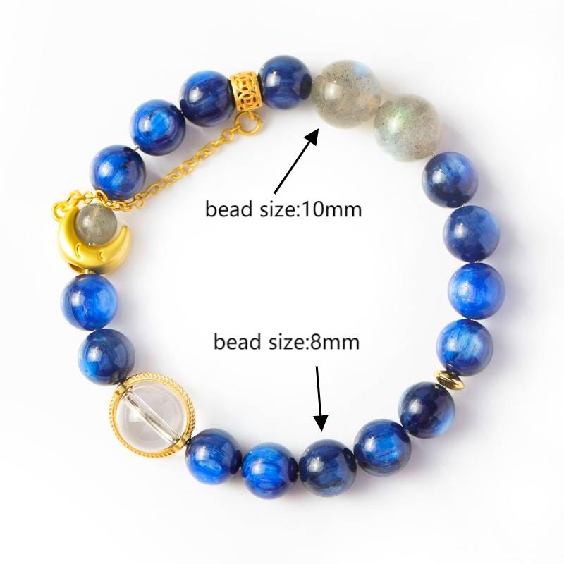 Starry Night Crystal Bracelet – Van Gogh-Inspired Blue Crystal & Moonstone Healing Jewelry