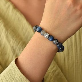 Starry Night Crystal Bracelet – Van Gogh-Inspired Blue Quartz & Moonstone Jewelry