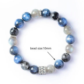 Starry Night Crystal Bracelet – Van Gogh-Inspired Blue Quartz & Moonstone Jewelry
