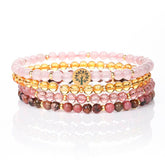 Love & Happiness Crystal Bracelet – Pink Quartz, Citrine, Strawberry Quartz & Rose Quartz