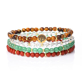 Success & Career Advancement Crystal Bracelet – Tiger Eye, White Crystal, Green Aventurine & Red Jasper