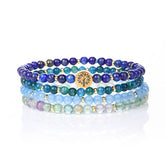Intuition & Wisdom Crystal Bracelet – Lapis Lazuli, Blue Phosphorus, Blue Chalcedony & Fluorite