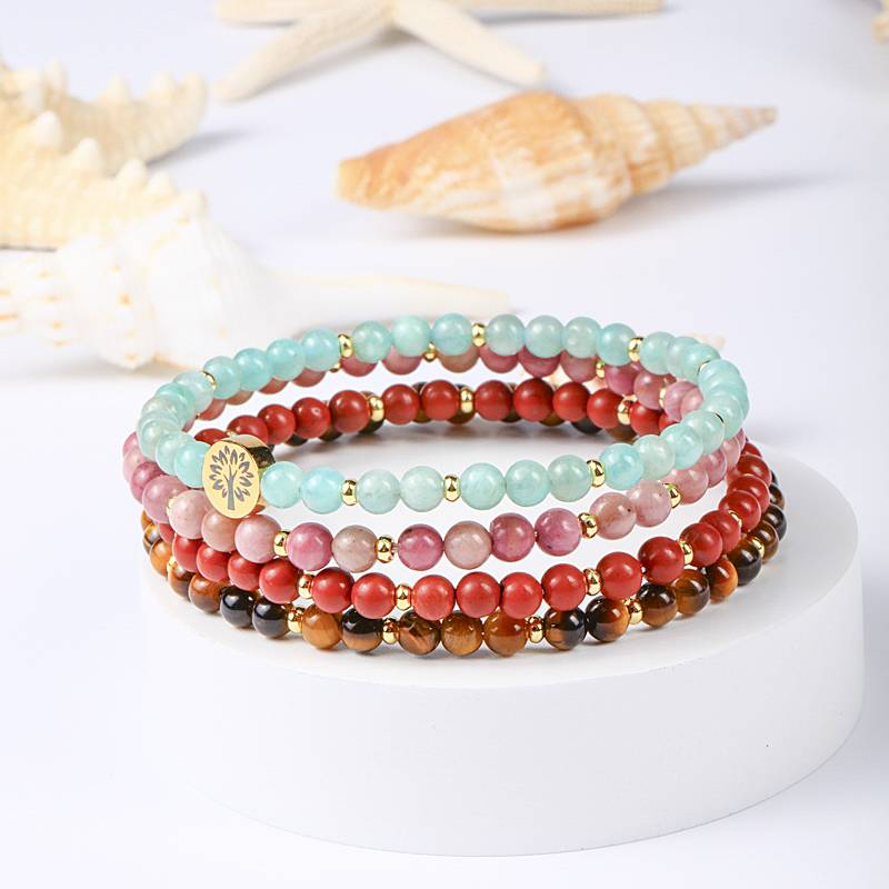 Strength & Courage Crystal Bracelet – Amazonite, Red Jasper & Tiger Eye