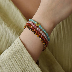 Strength & Courage Crystal Bracelet – Amazonite, Red Jasper & Tiger Eye