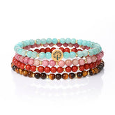 Strength & Courage Crystal Bracelet – Amazonite, Red Jasper & Tiger Eye