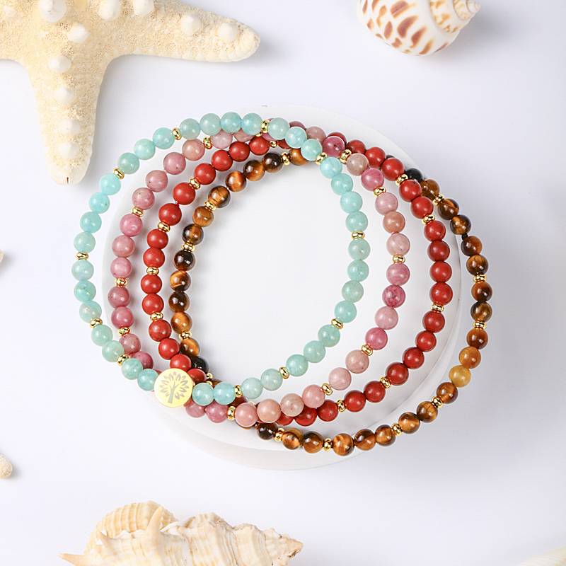Strength & Courage Crystal Bracelet – Amazonite, Red Jasper & Tiger Eye