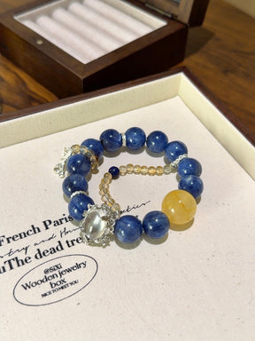 Success & Prosperity Crystal Bracelet – Blue Crystal, Yellow Jasper, Citrine, Lapis Lazuli & White Crystal
