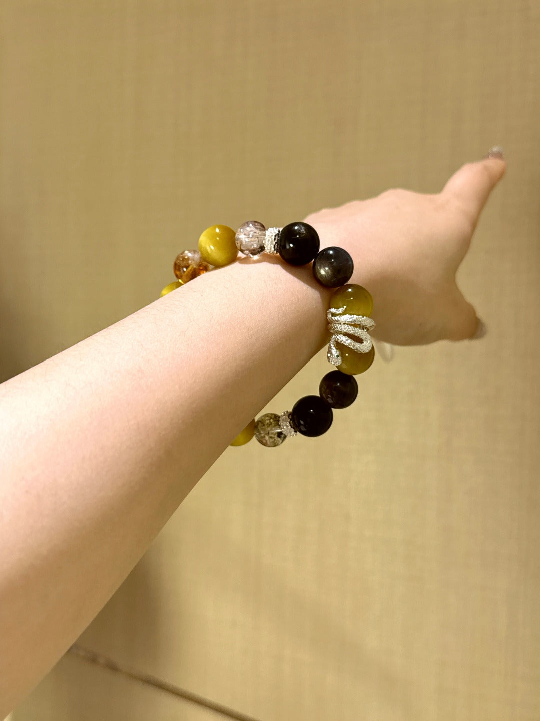 Golden Prosperity Crystal Bracelet – Tiger Eye, Obsidian, Black Gold Super & Yellow Citrine