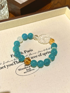 Elite Energy Balance Bracelet – Amazonite & Citrine for Career, Wealth & Harmony
