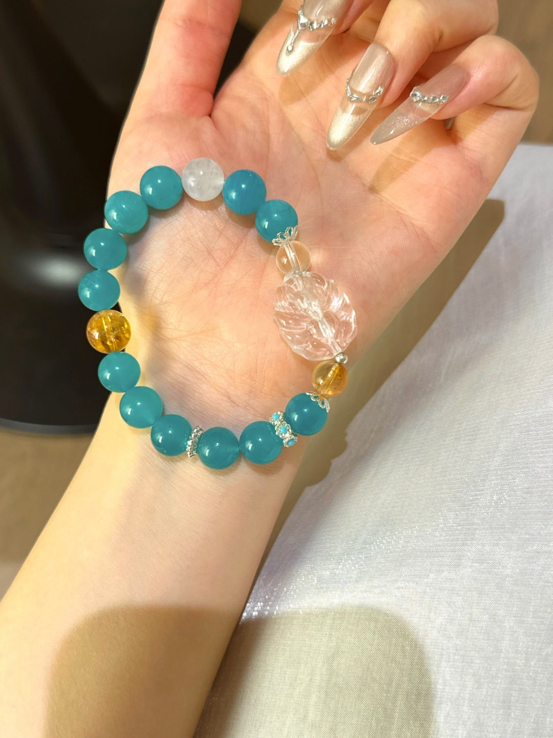 Elite Energy Balance Bracelet – Amazonite & Citrine for Career, Wealth & Harmony