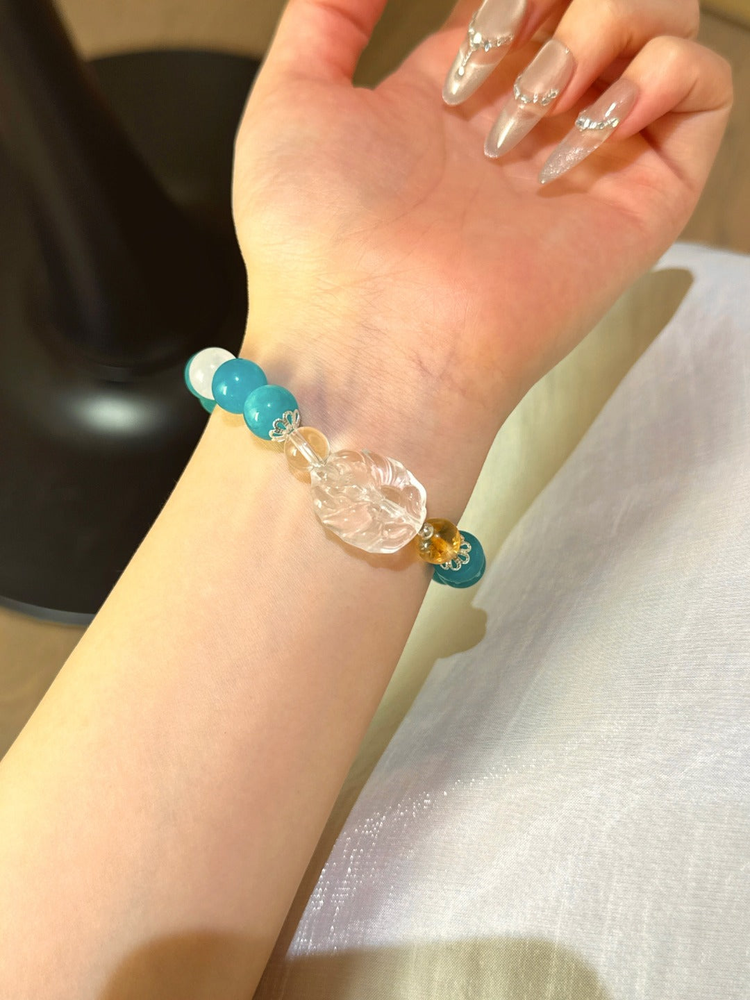 Elite Energy Balance Bracelet – Amazonite & Citrine for Career, Wealth & Harmony