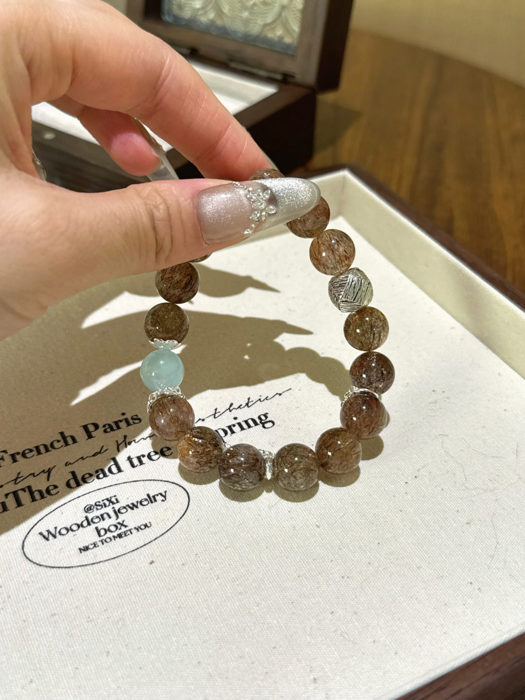 Professional Guardian Bracelet – Black Gold & Aquamarine for Clarity & Protection