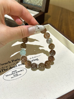 Professional Guardian Bracelet – Black Gold & Aquamarine for Clarity & Protection