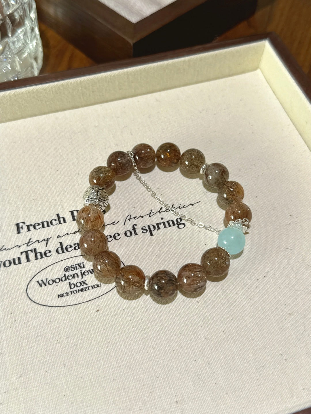 Professional Guardian Bracelet – Black Gold & Aquamarine for Clarity & Protection