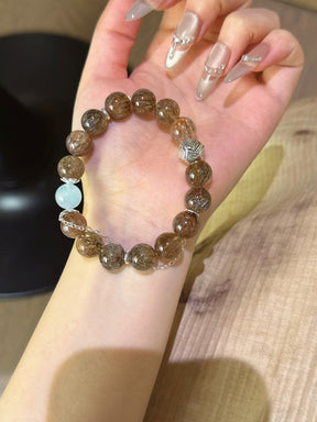 Professional Guardian Bracelet – Black Gold & Aquamarine for Clarity & Protection