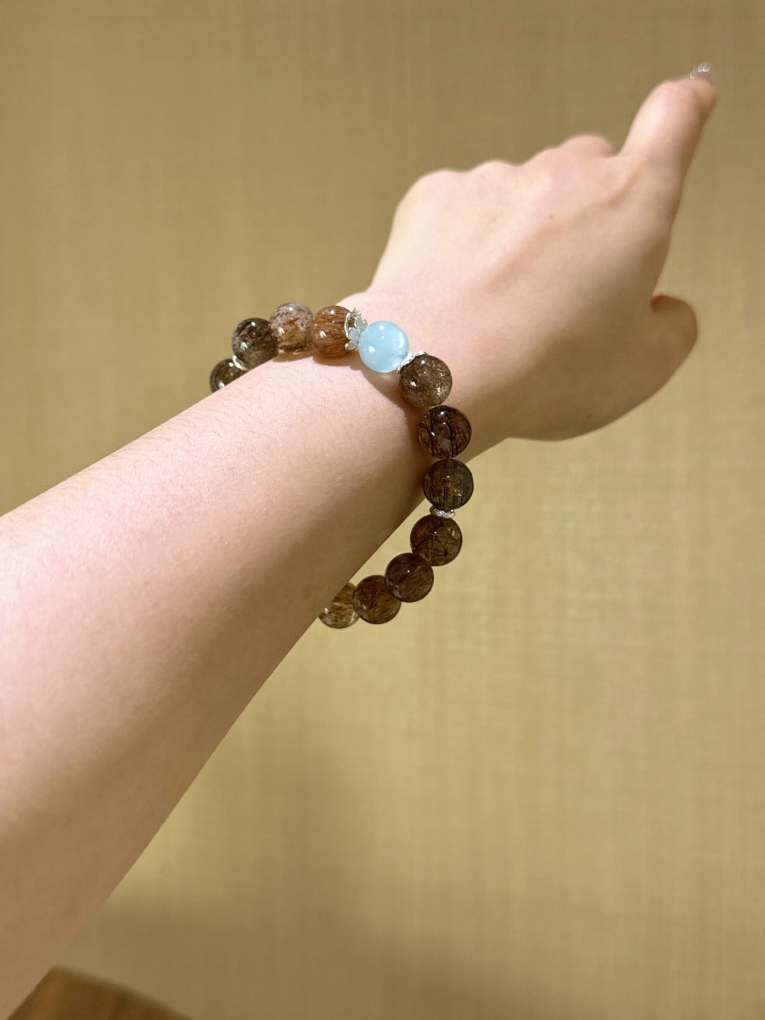 Professional Guardian Bracelet – Black Gold & Aquamarine for Clarity & Protection