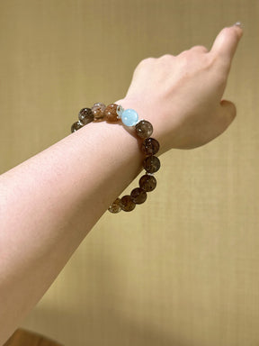 Professional Guardian Bracelet – Black Gold & Aquamarine for Clarity & Protection