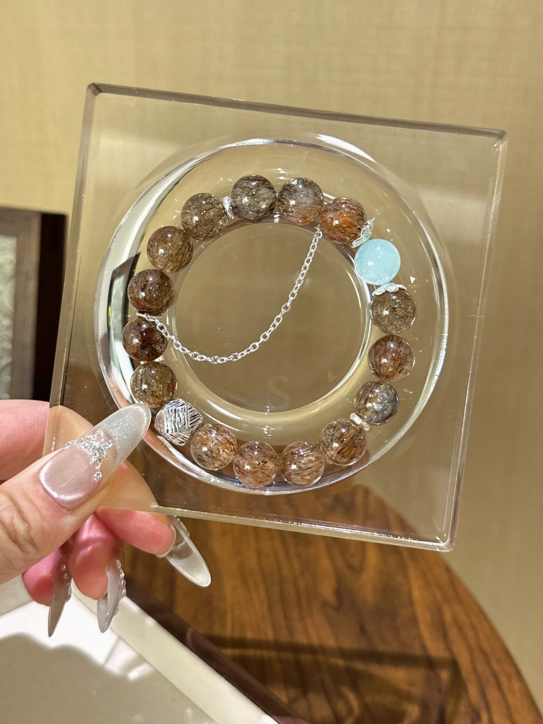 Professional Guardian Bracelet – Black Gold & Aquamarine for Clarity & Protection